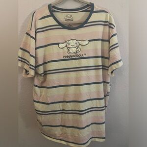 Striped Cinnamoroll Embroidered Shirt